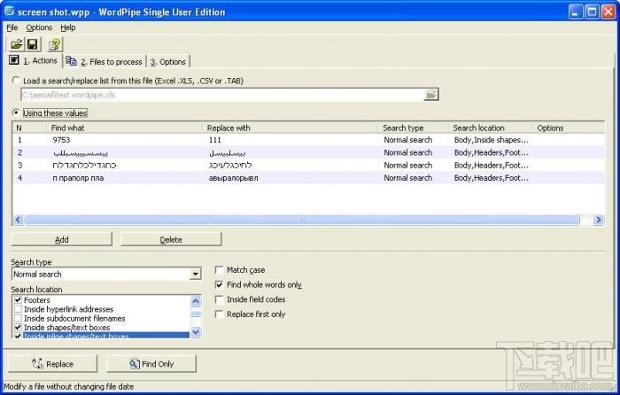 WordPipe Search Replace,WordPipe Search Replace下载,Word搜索和替换